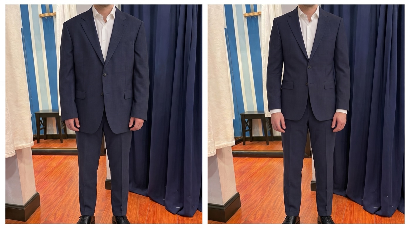 Giacca Larga e Pantalone Corretto — Orlo e Via