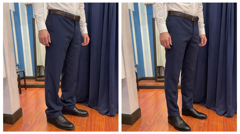 Prima e dopo rimessa a modello pantaloni — Orlo e Via