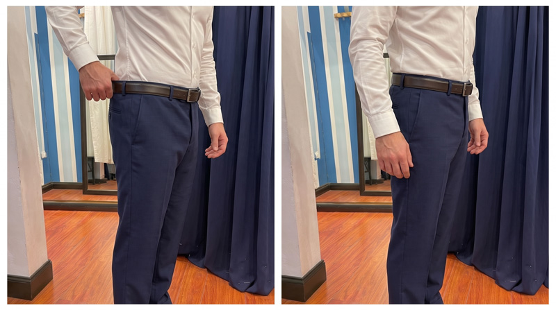 Prima e dopo vita pantaloni — Orlo e Via