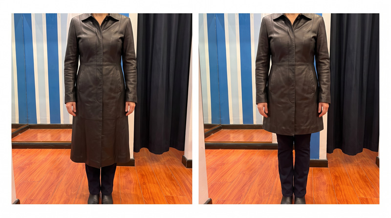 Cappotto in Pelle Troppo Lungo — Orlo e Via